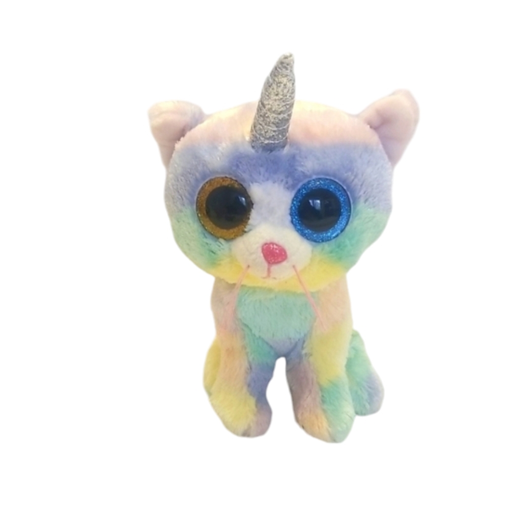 Ty Beanie Boos - Heather the Colourful Unicorn Plush Toy Different Eyes